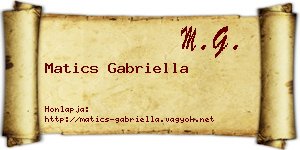 Matics Gabriella névjegykártya